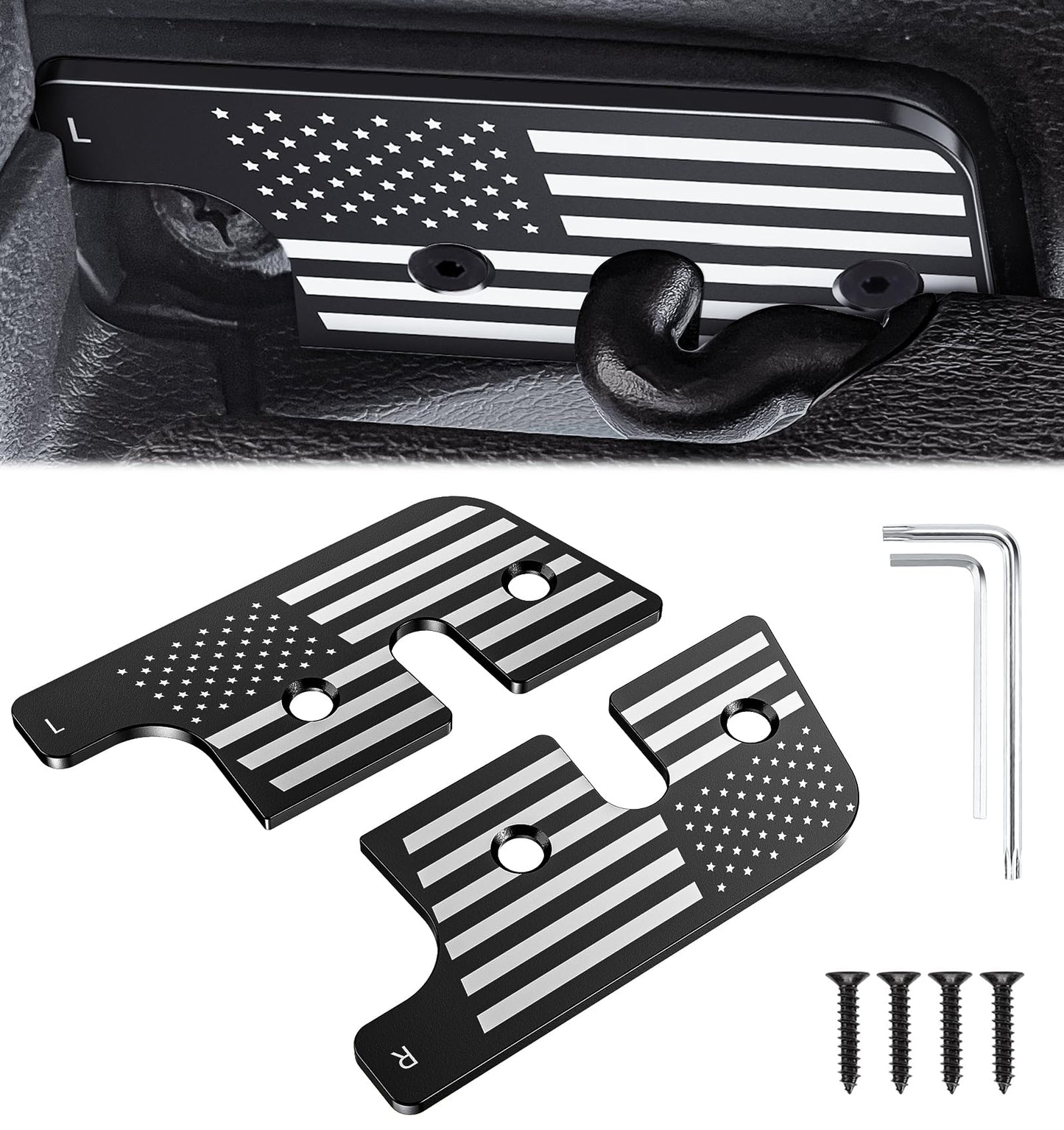 USA Flag Sun Visor Clips for Jeep Wrangler & Gladiator - Fix Loose Visors