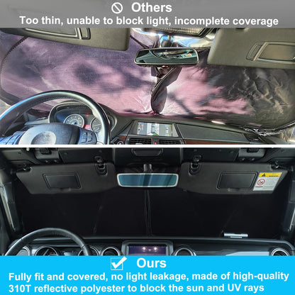 Premium Reflective Sun Shade for 2018-2026 Jeep Wrangler JL & Gladiator with Pouch