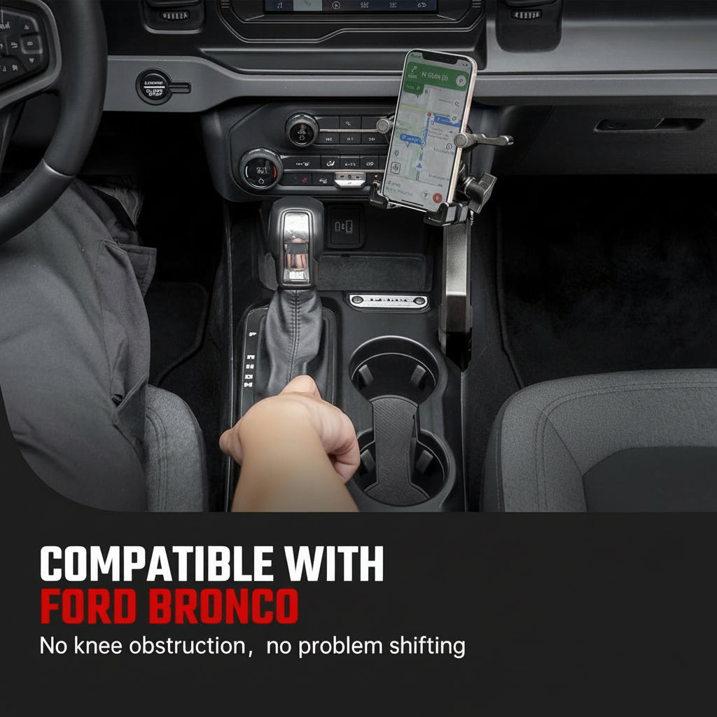 Aluminum Center Console Grab Handle with Phone Holder for Ford Bronco 2021+(Not fit for Ford Bronco Sport)