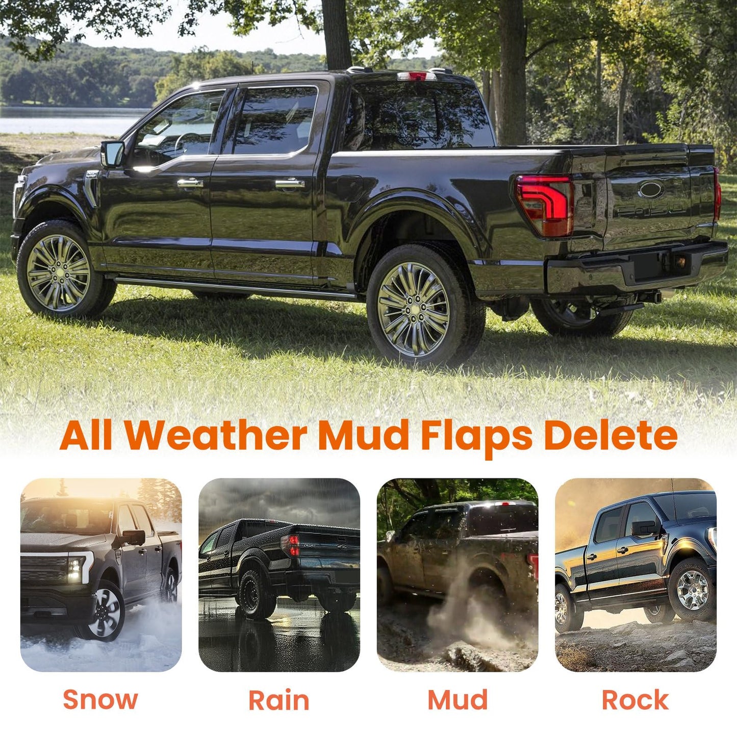 Mud Flap Delete Kit for 2021-2026 Ford F-150 2WD/4WD