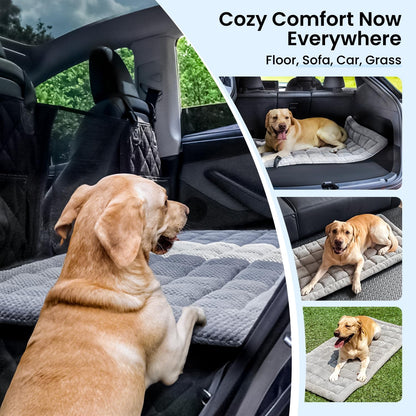 Extra-Thick Chew-Resistant Dog Bed Mat - 54"x24"x1.8" for Truck/SUV Back Seat, Grey
