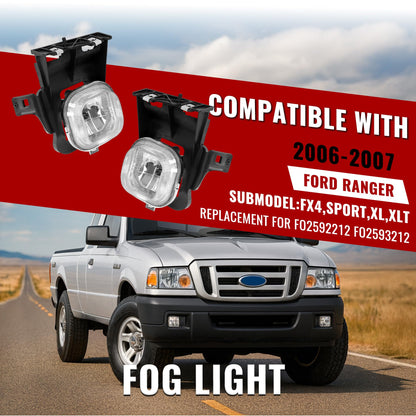 Pair Fog Lights w/Bulb for 2006-2007 Ford Ranger Left & Right