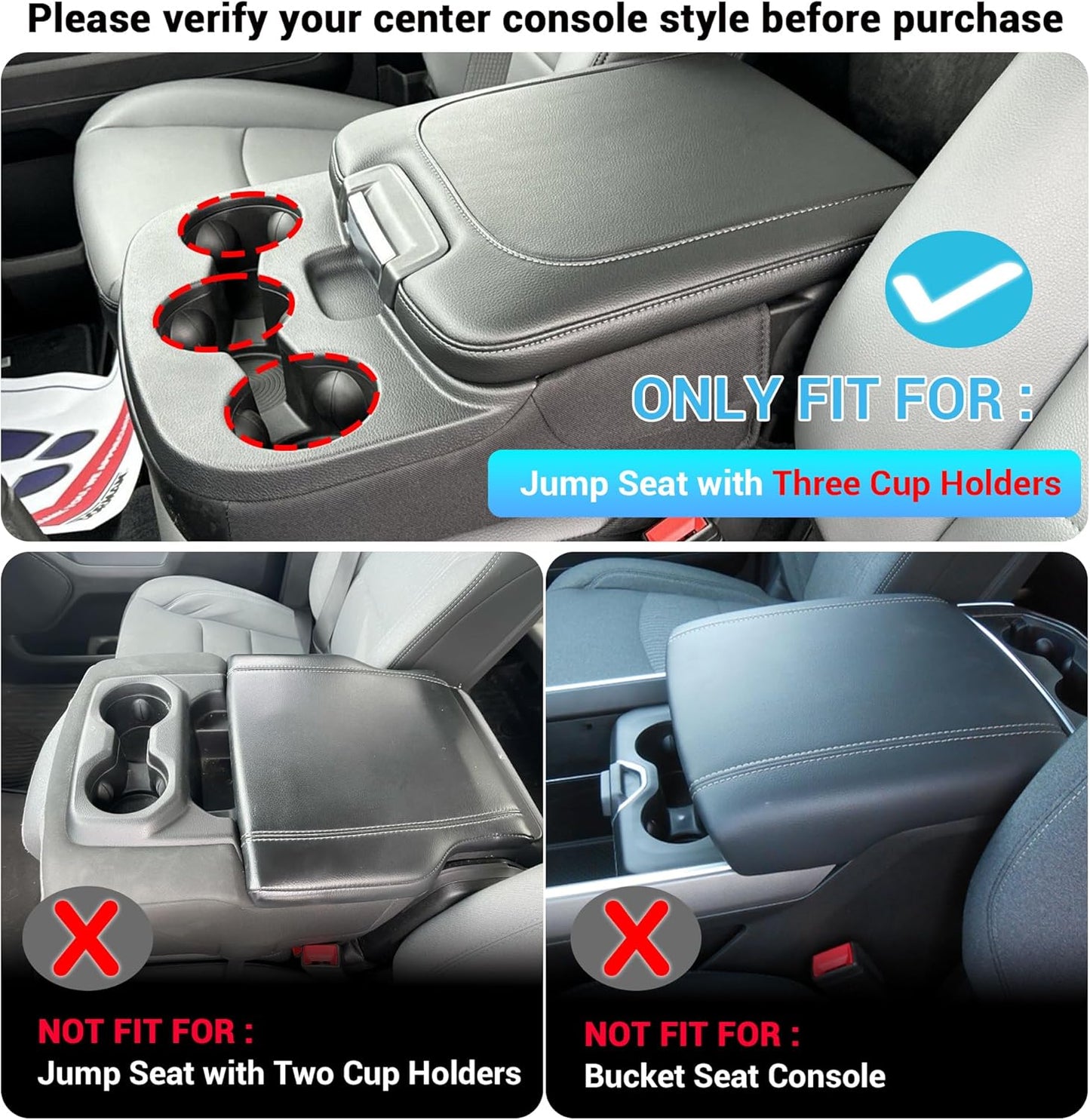 Front Cup Holder Storage Tray for 2013-2024 Ram 1500/Classic & 2500/3500 - Fits 3-Cup Jump Seat