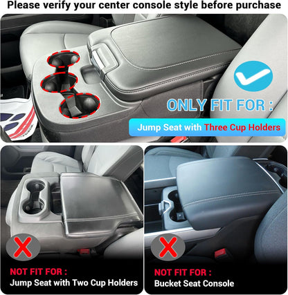 Armrest Storage Box Tray for 2013-2024 Ram 1500/Classic & 2500/3500 - Fits 3-Cup Jump Seat