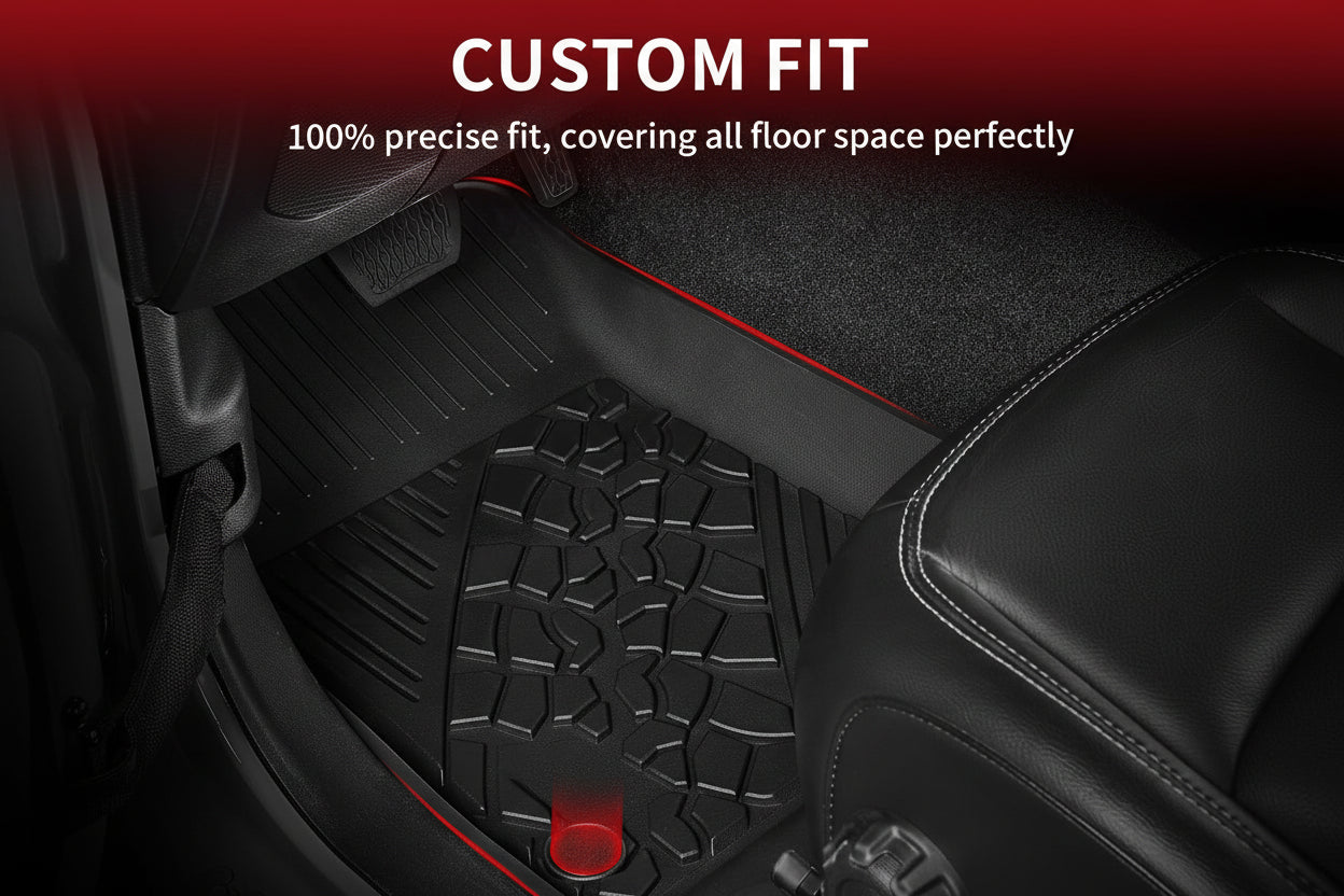TPE All-Weather Floor & Cargo Mat for 2018-2026 Jeep Wrangler JL 4-Door (Gas Models)