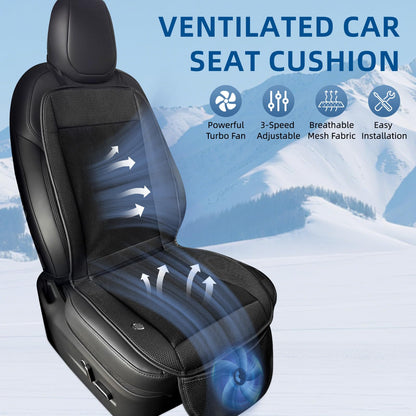 Ventilated Car Seat Cooler with Turbo Fan, 3-Speed Adjustable Airflow