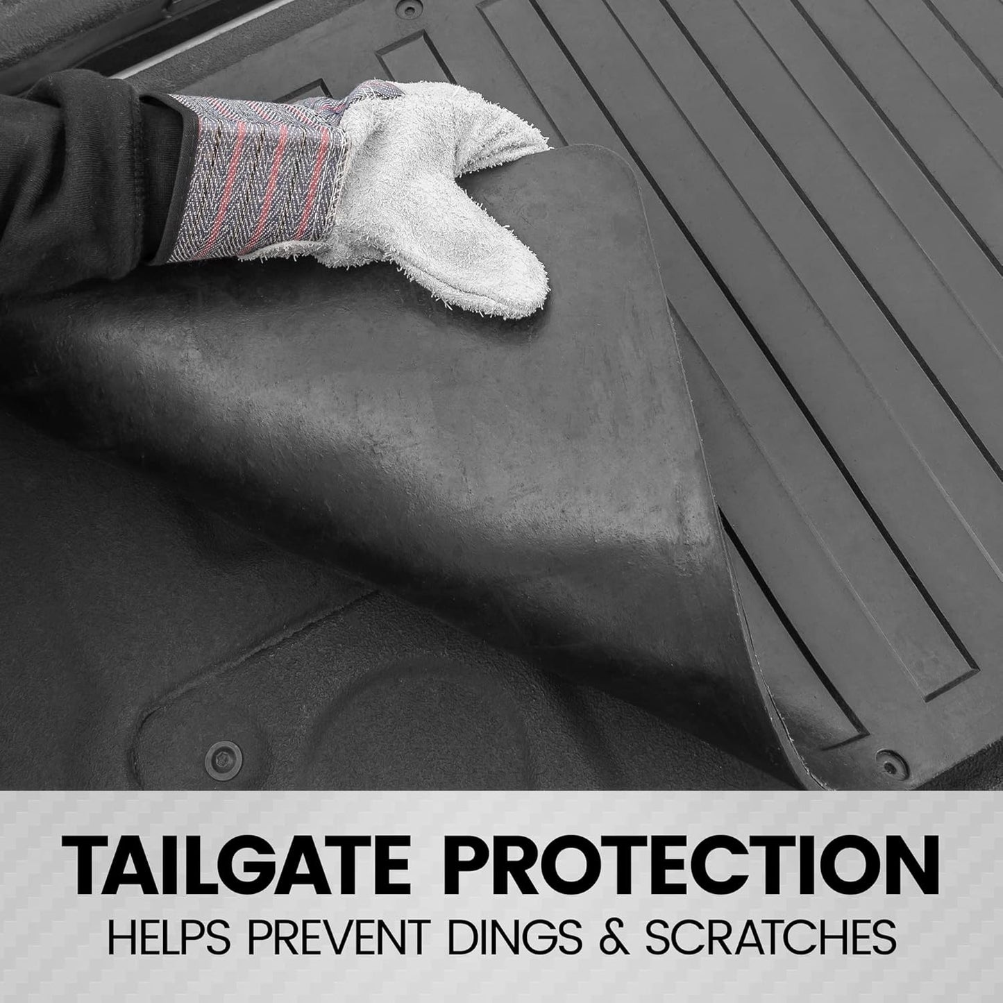 60"x19.5" Heavy-Duty Tailgate Mat - Extra Thick Rubber Cargo Liner, Trim-to-Fit for Pickup Trucks (Black)