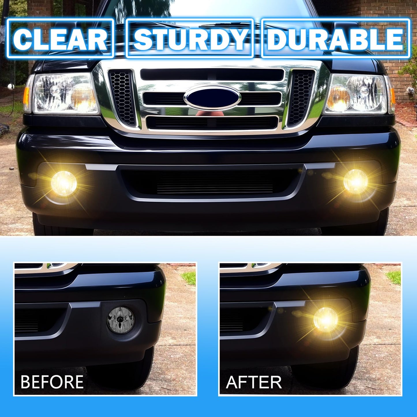 Ford Expedition Ranger Halogen Fog Lights Smoked Lens