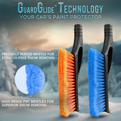 2-Pack 27" Snow Brush & Ice Scraper with Aluminium Body - Scratch-Free