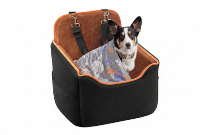6" Elevated Memory Foam Booster Seat - 35 lb Capacity, Washable w/Safety Leash & Storage Pockets