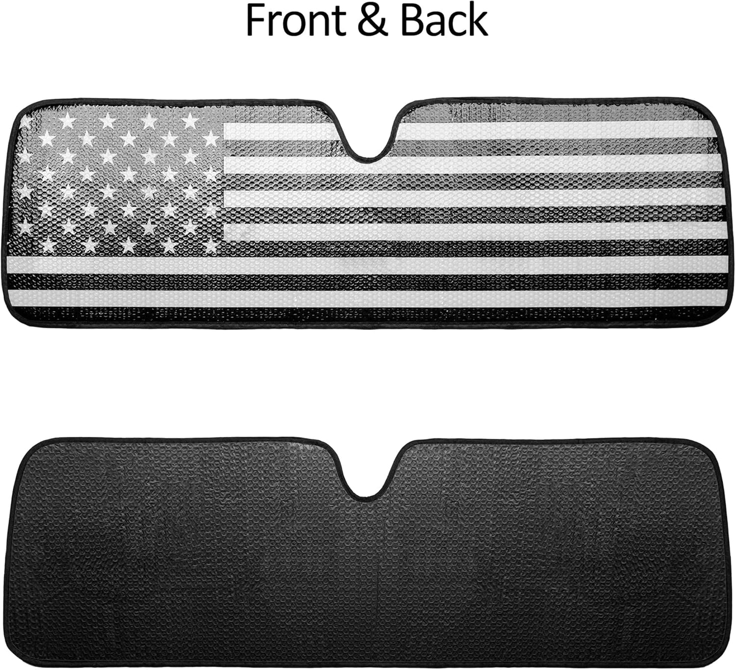 American Flag Windshield Sun Shade for Jeep Wrangler & Gladiator (Universal Foldable Fit)