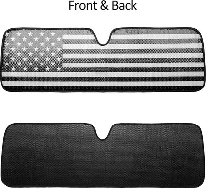 American Flag Windshield Sun Shade for Jeep Wrangler & Gladiator (Universal Foldable Fit)
