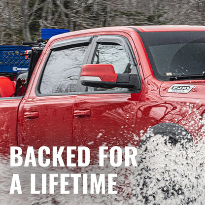 Outside Mount Rain Guards (4-PCS) for 2015-2026 Ford F-150 & F-Series SuperCrew Only (Smoke) - 94975