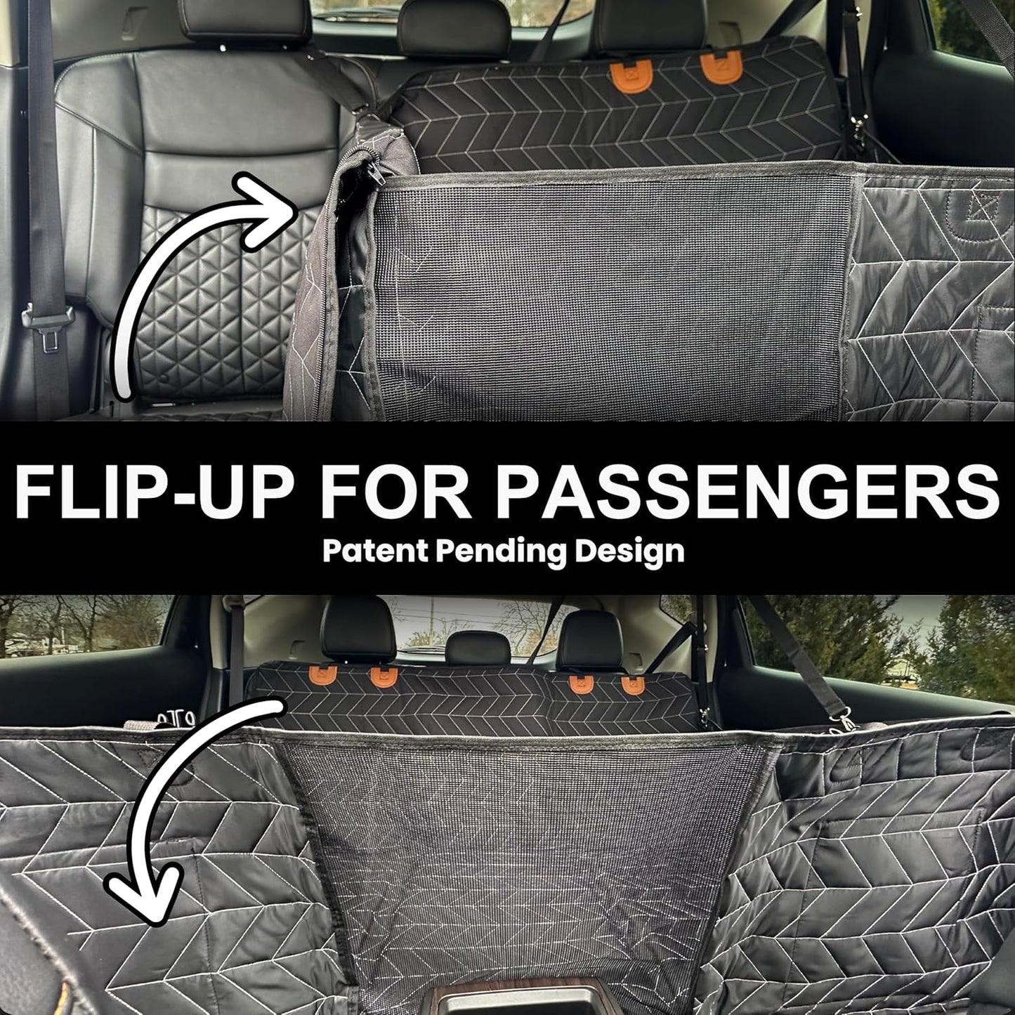 400 lb Back Seat Extender - Converts to Half Seat, Non-Slip Hard Bottom for Car/SUV/Truck