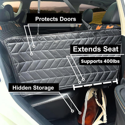 400 lb Back Seat Extender - Converts to Half Seat, Non-Slip Hard Bottom for Car/SUV/Truck
