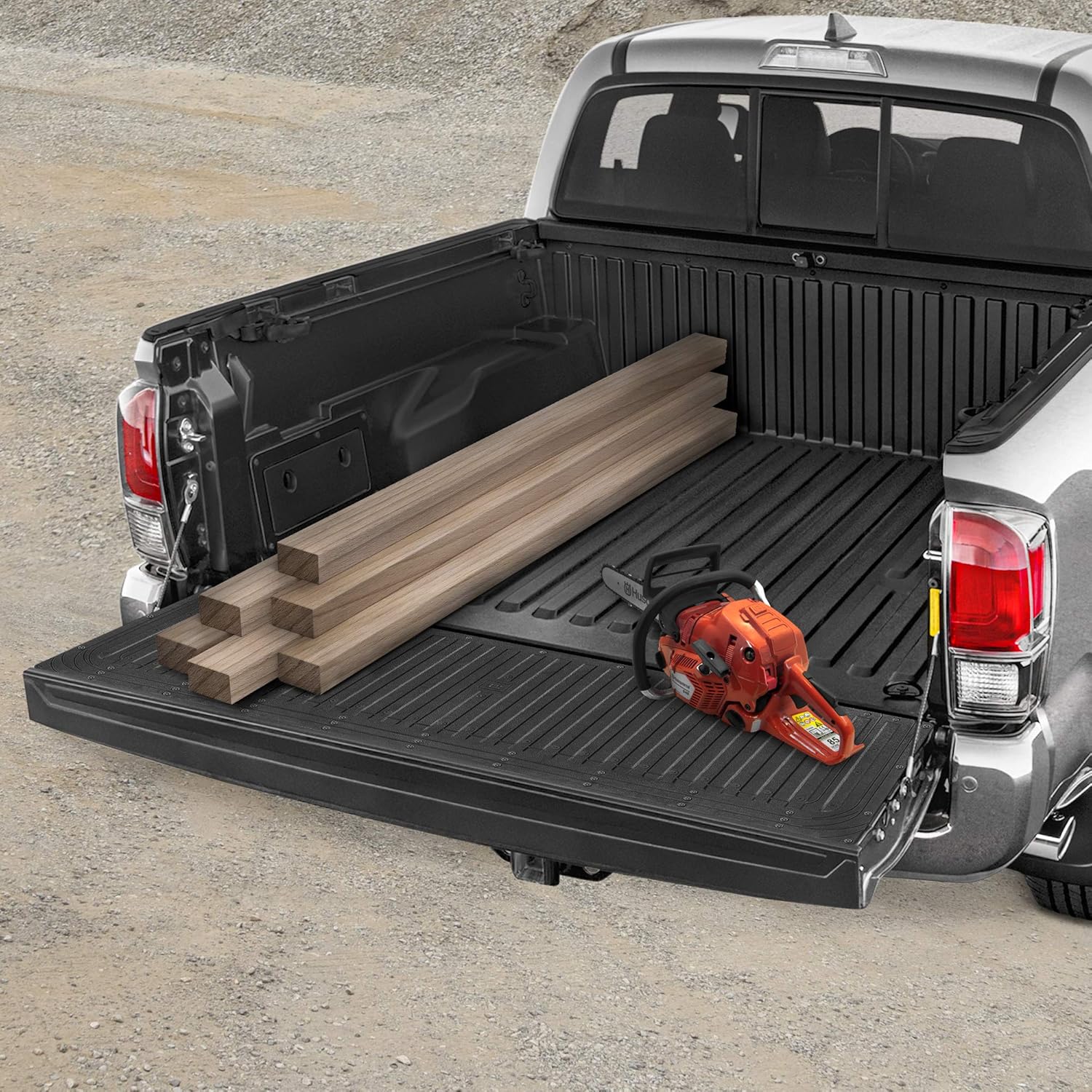 Cat® Ultra Tough Heavy Duty Truck Tailgate Mat/Pad/Protector - Universal Trim-to-Fit Extra-Thick Rubber for All Pickup Trucks 62" x 21" (CAMT-1509), Black