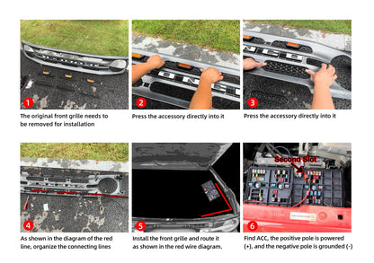Bronco Amber Light Grill Inserts, Waterproof
