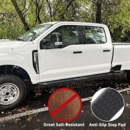 6" Black Running Boards for 2015-2026 Ford F-150 SuperCrew & 2017-2026 F-250/F-350 Crew Cab