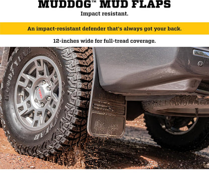 Universal Mud Flaps (12"x22") - Black Rubber Rear Pair, 55100