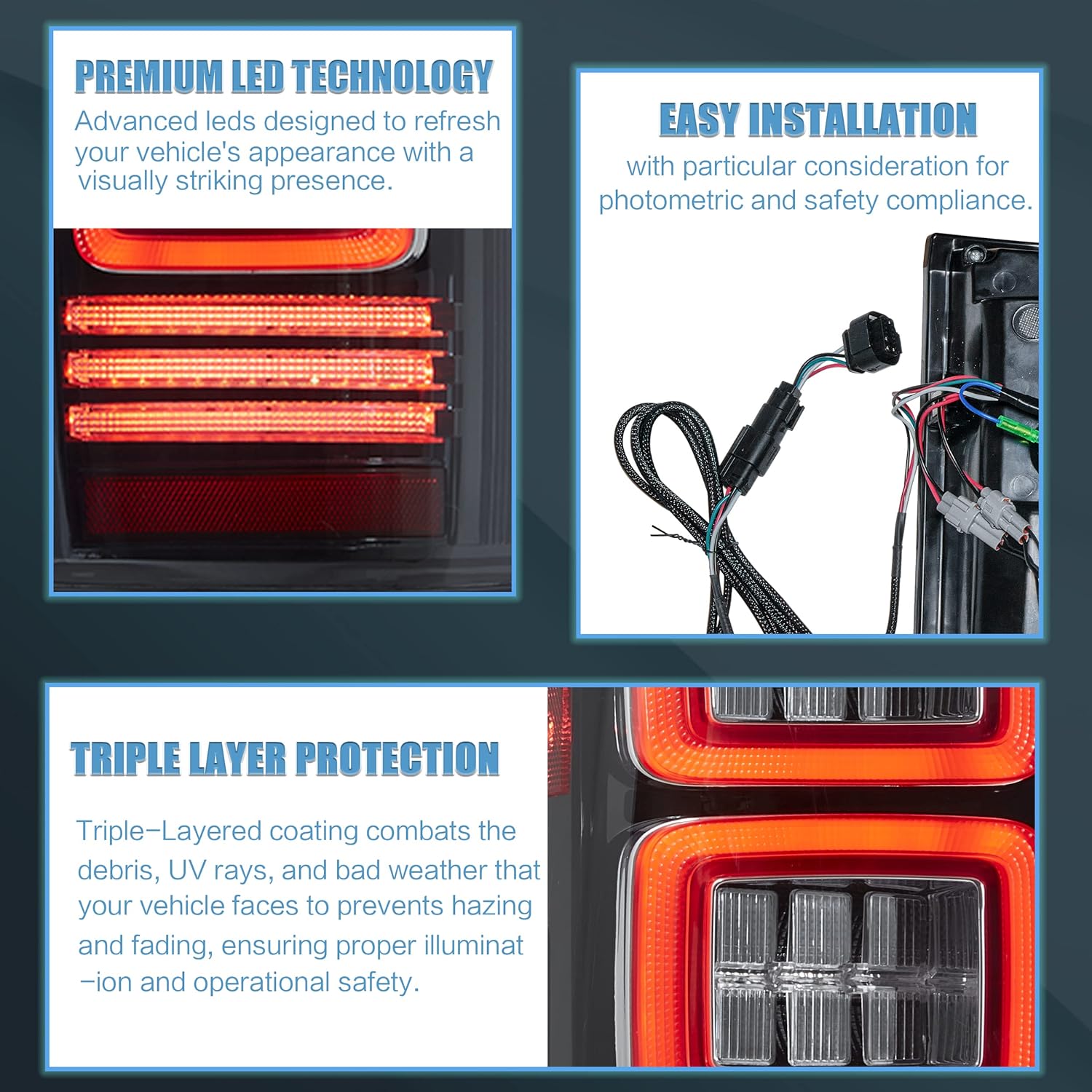 LED Tail lights Fit for GMC Sierra 1500/2500HD/3500HD 2014-2018 - OHMU