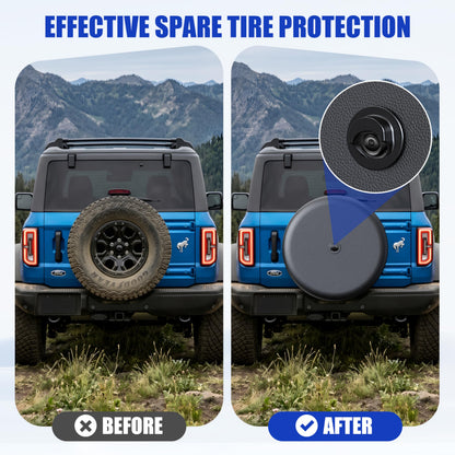 32" Soft Black Tire Cover for Ford Bronco with Camera