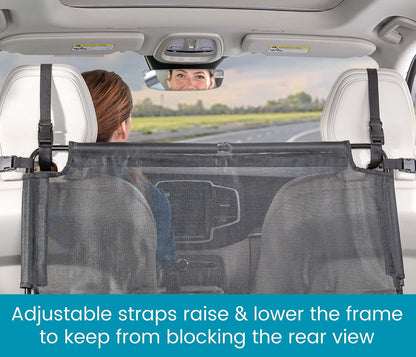 Padded Steel Frame Dog Back Seat Barrier - Heavy-Duty Coated Net for Car/Truck/SUV