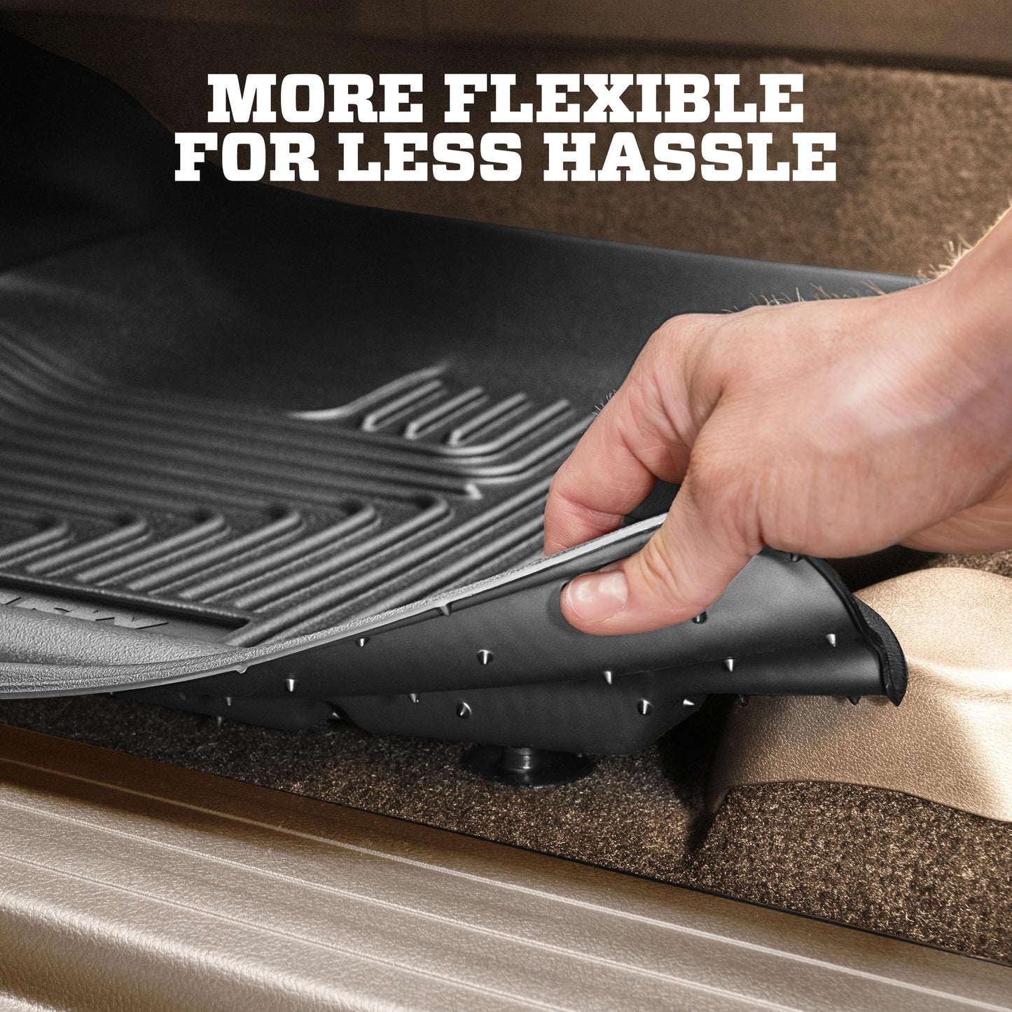 Weatherbeater Floor Mats (3-PCS) for 2019-2025 Chevy/GMC 1500 & 2020-2025 2500/3500 Crew Cab (Black) - 94021