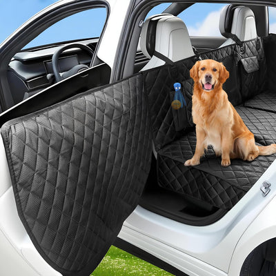 Hard-Bottom Dog Seat Cover w/Door Protector - 450 lb Capacity, Waterproof Non-Slip for SUV/Truck