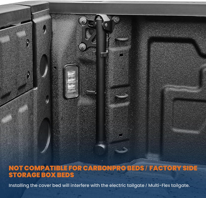 Quad 4-Fold 6.5 FT Soft Folding Truck Bed Tonneau Cover Compatible with 2015-2025 Ford F150 F-150 Bed Fourth Fold Styleside Truck Bed Cover