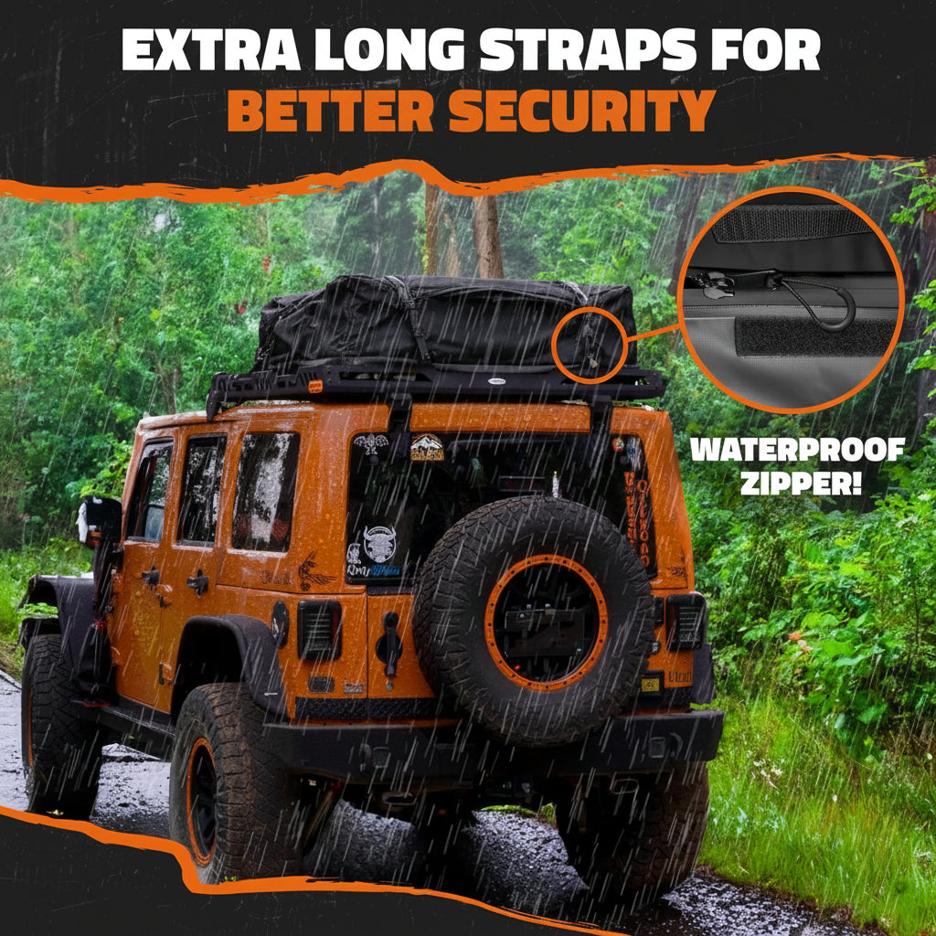 35ft³ Black Rooftop Cargo Bag (60"x42"x24") - Soft-Shell for w/wo Roof Rack