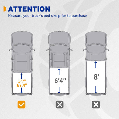 Soft Tri-Fold Truck Bed Tonneau Cover Fit for Dodge Ram 1500 2009-2025 (Incl. Classic & New) 5.7 ft Bed Without Rambox