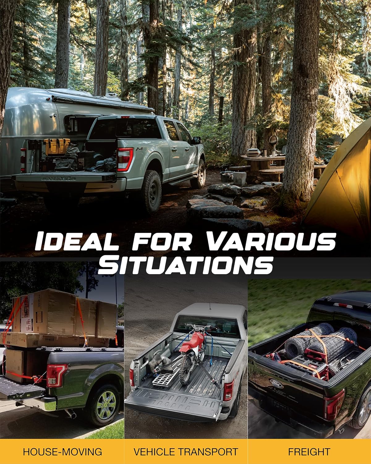 Heavy-Duty Tie Down Anchors (4-Pack) for Ford F-Series - 1000 lb Capacity, Rust-Resistant