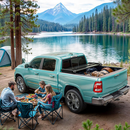 Soft Tri-Fold Truck Bed Tonneau Cover Fit for Dodge Ram 1500 2009-2025 (Incl. Classic & New) 5.7 ft Bed Without Rambox