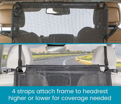 Padded Steel Frame Dog Back Seat Barrier - Heavy-Duty Coated Net for Car/Truck/SUV