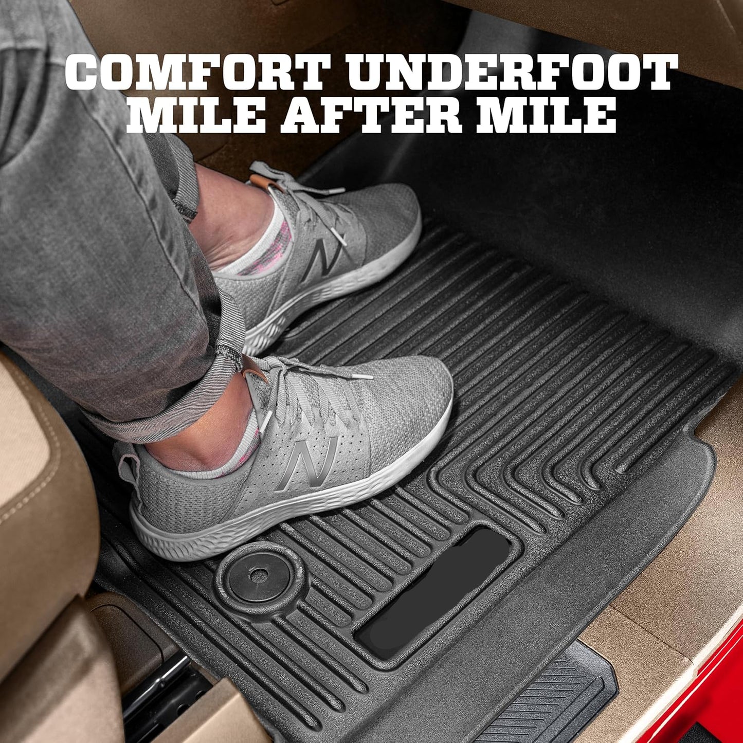 Husky Liners Weatherbeater Floor Mats | Fits 2015-2025 Ford F-150 (Includes 2022-2025 Lightning) SUPERCREW CAB ONLY w/Carpet & w/Out Fold Flat Storage | Front & 2nd Row, 3-pc Black - 94041