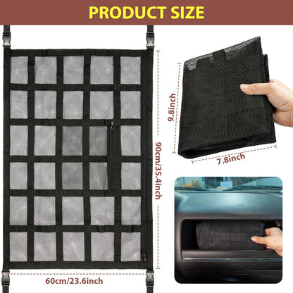 SUV Roof Cargo Net - 35.4"x23.6" Double-Layer Mesh for F-150, Jeep, CRV, RAV4 & Van