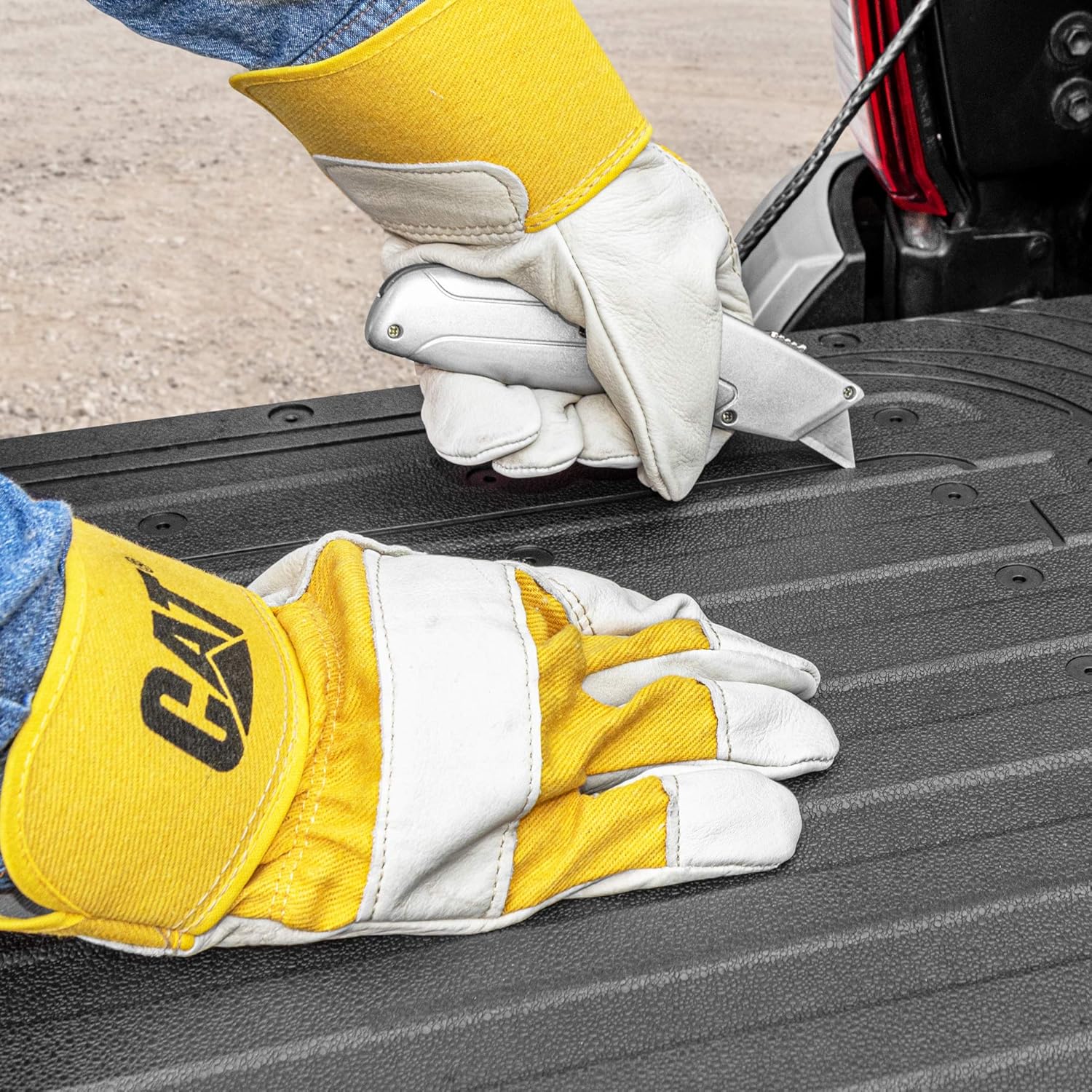 Cat® Ultra Tough Heavy Duty Truck Tailgate Mat/Pad/Protector - Universal Trim-to-Fit Extra-Thick Rubber for All Pickup Trucks 62" x 21" (CAMT-1509), Black