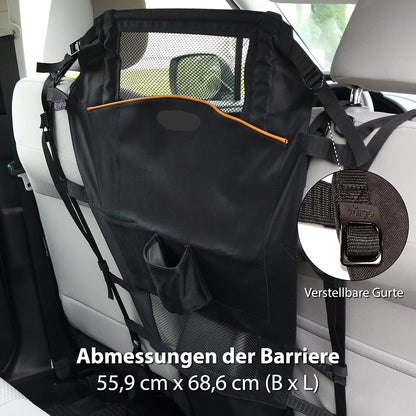 Low-Profile Backseat Dog Barrier - Mesh Top for Visibility, Easy Install/Remove for Cars w/Headrests