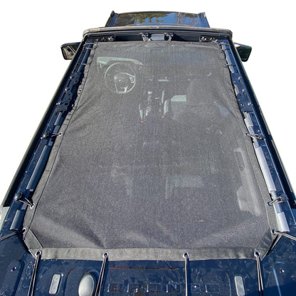 Full Mesh Bikini Sun Shade for 2021-2026 Ford Bronco 4-Door - UV & Wind Protection (Black)