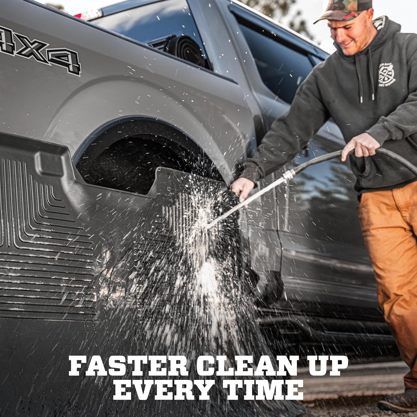 Husky Liners Weatherbeater Floor Mats | Fits 2015-2025 Ford F-150 (Includes 2022-2025 Lightning) SUPERCREW CAB ONLY w/Carpet & w/Out Fold Flat Storage | Front & 2nd Row, 3-pc Black - 94041