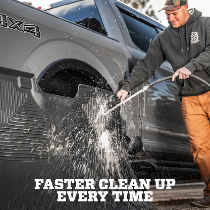 Husky Liners Weatherbeater Floor Mats | Fits 2015-2025 Ford F-150 (Includes 2022-2025 Lightning) SUPERCREW CAB ONLY w/Carpet & w/Out Fold Flat Storage | Front & 2nd Row, 3-pc Black - 94041