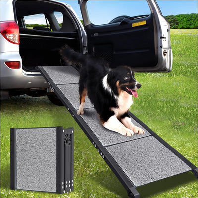Dog Ramp for Car,Portable Dog Ramp with Non-Slip Rug Surface,Folding Pet Steps for Medium/Large Dogs,Extra Wide Dog Car Ramp Up to 250LBS Enter a Car/SUV/Truck