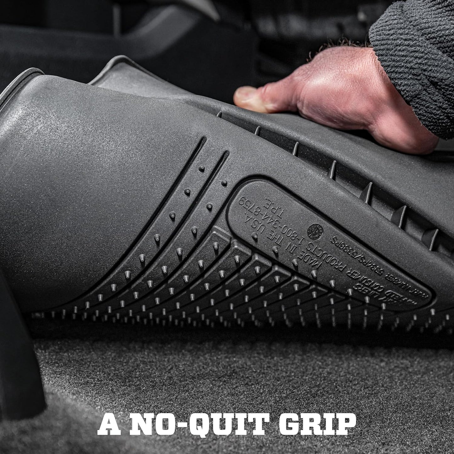 Husky Liners Weatherbeater Floor Mats | Fits 2015-2025 Ford F-150 (Includes 2022-2025 Lightning) SUPERCREW CAB ONLY w/Carpet & w/Out Fold Flat Storage | Front & 2nd Row, 3-pc Black - 94041