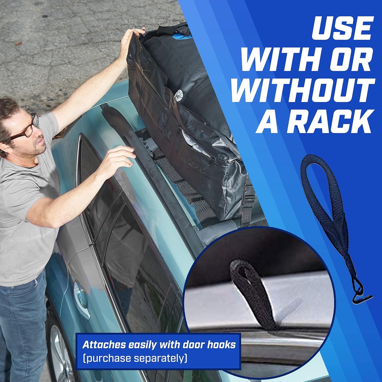 16ft³ Waterproof Rooftop Cargo Carrier - Protective Mat for All Cars w/wo Roof Racks