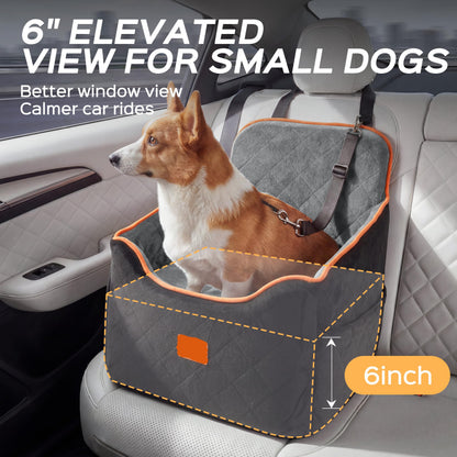 6" Elevated Memory Foam Booster Seat - 35 lb Capacity, Washable w/Safety Leash & Storage Pockets