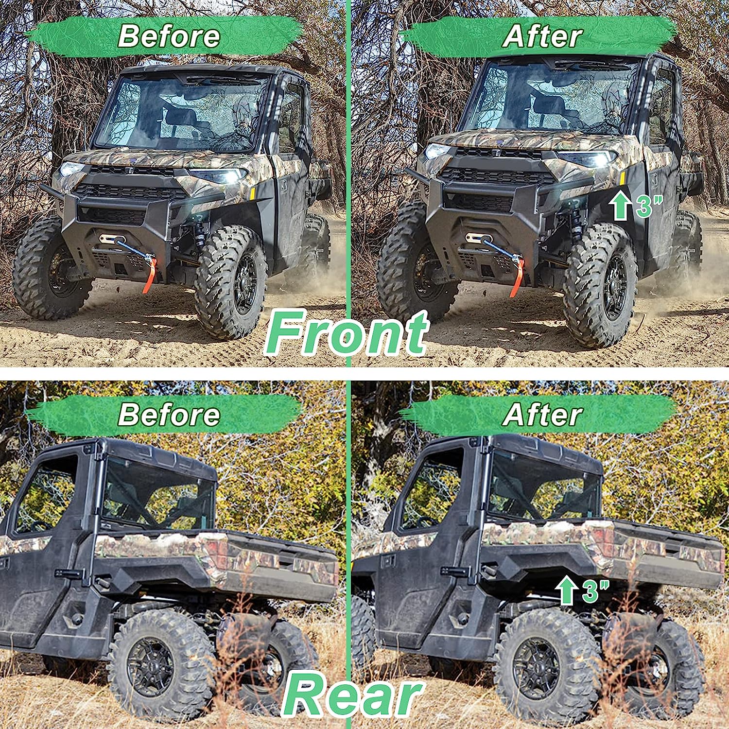 UTV Ranger Lift Kit - 3" Ranger Front & Rear Bracket Lift Kit - OHMU