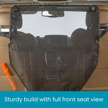 Padded Steel Frame Dog Back Seat Barrier - Heavy-Duty Coated Net for Car/Truck/SUV