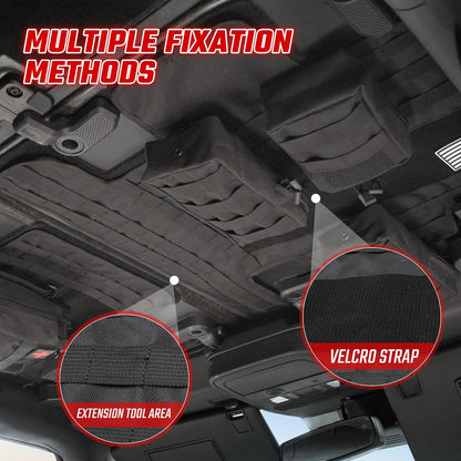 Roof Liner Organizer Overhead Storage Jacket Overhead Car Organizer Car Headliner Storage Organizer For Ford Bronco 2021 2022 2023 2024 2/4 Doors Roof Tactical Vest Accessories With 5 Molle Pouch