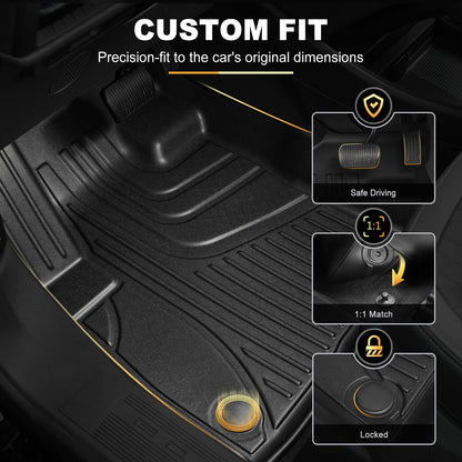 Floor Mats for 2021-2026 Ford Bronco Sport - 1st & 2nd Row, All-Weather Protection