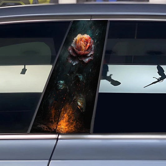 ﻿Car Rose Center B Pillar Sticker Protective Film Decoratio